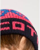 Bonnet de ski rose/bleu/vert