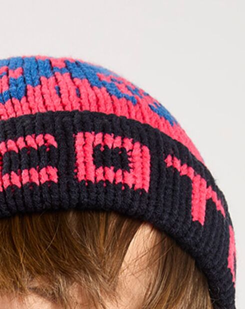 Bonnet de ski rose/bleu/vert