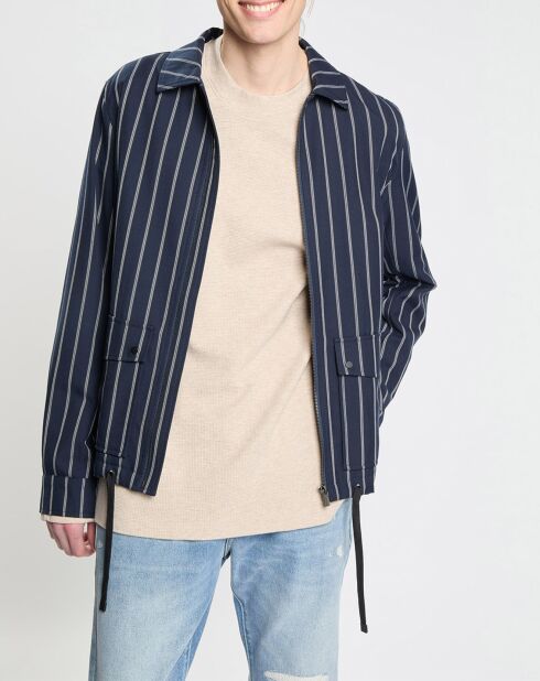 Blouson Sporty rayé bleu marine
