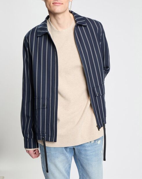 Blouson Sporty rayé bleu marine
