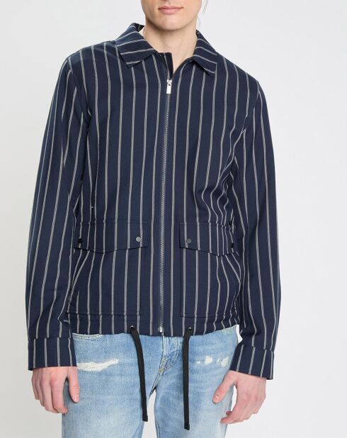 Blouson Sporty rayé bleu marine