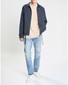 Blouson Sporty rayé bleu marine
