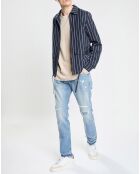 Blouson Sporty rayé bleu marine