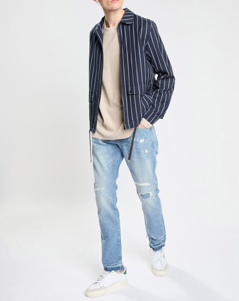 Blouson Sporty rayé bleu marine