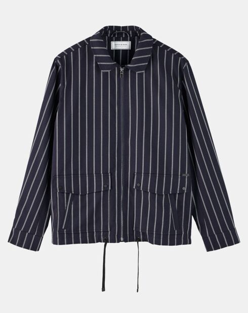 Blouson Sporty rayé bleu marine