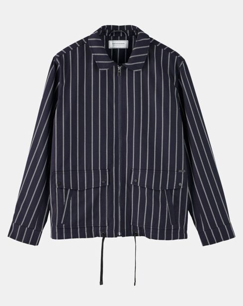 Blouson Sporty rayé bleu marine