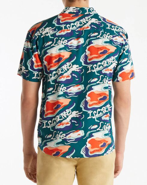 Camisa de corte regular fluido con estampado Multicolor Island