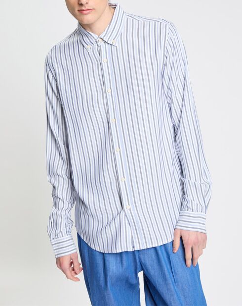 Chemise Regular Fit Fantaisie blanc/bleu