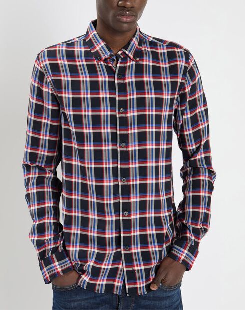 Chemise Regular Fit Fantaisie à carreaux bleu/rouge