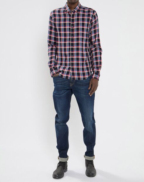 Chemise Regular Fit Fantaisie à carreaux bleu/rouge