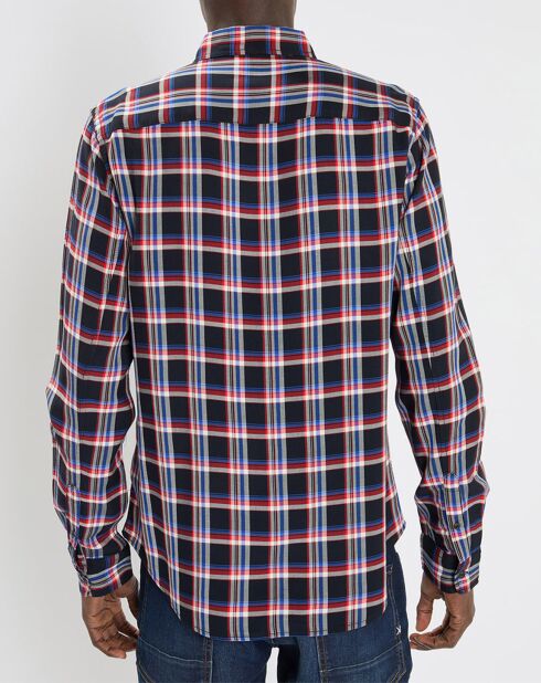 Chemise Regular Fit Fantaisie à carreaux bleu/rouge