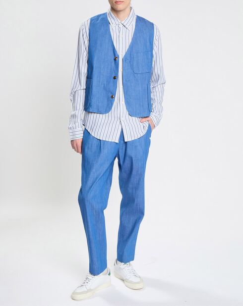 Pantalon de costume chino Regular Fit Pince bleu vif
