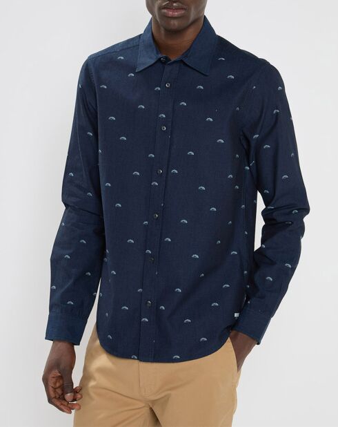 Chemise Regular Fit imprimée Soleil bleu marine