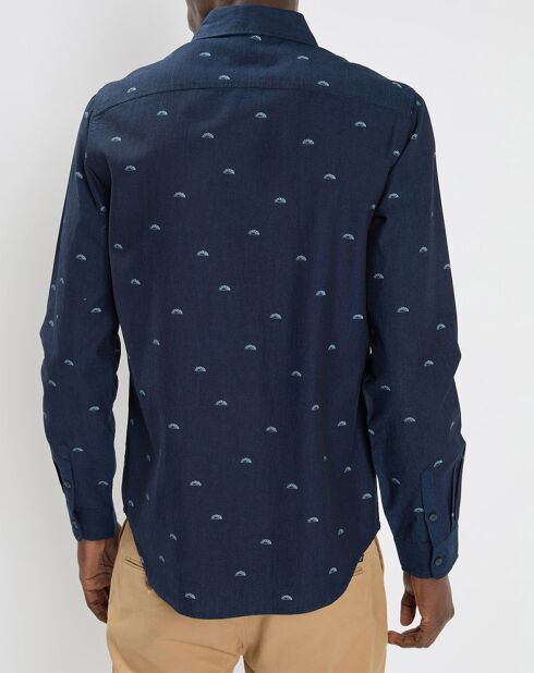 Chemise Regular Fit imprimée Soleil bleu marine