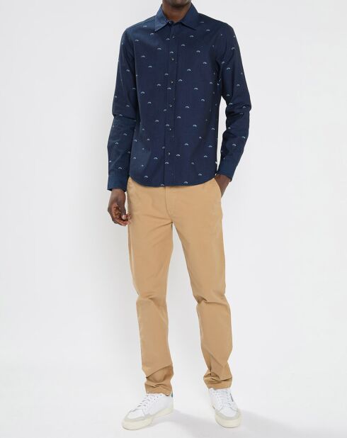 Chemise Regular Fit imprimée Soleil bleu marine