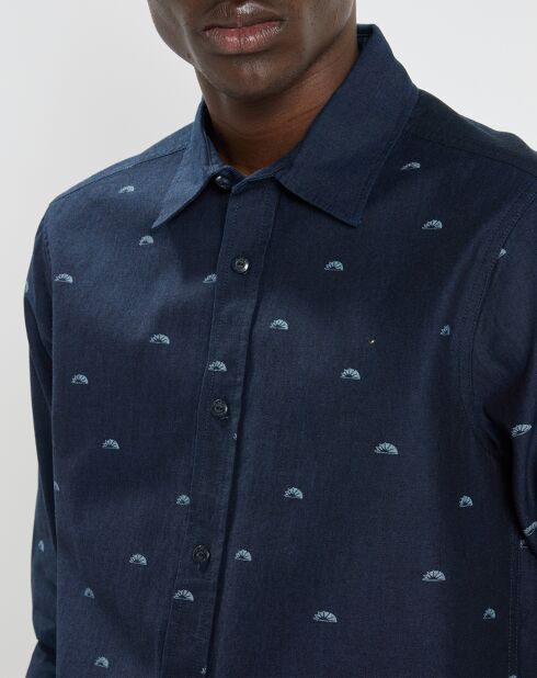 Chemise Regular Fit imprimée Soleil bleu marine