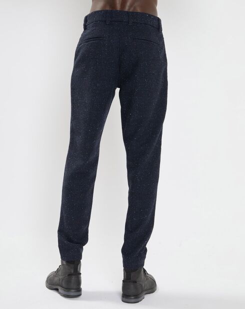 Pantalon en Laine mélangée Regular Fit stuart Neps bleu foncé