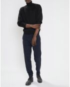 Pantalon en Laine mélangée Regular Fit stuart Neps bleu foncé