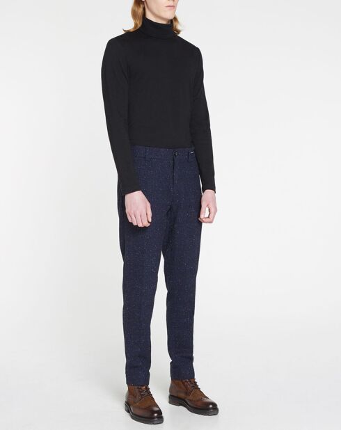 Pantalon en Laine mélangée Regular Fit stuart Neps bleu foncé