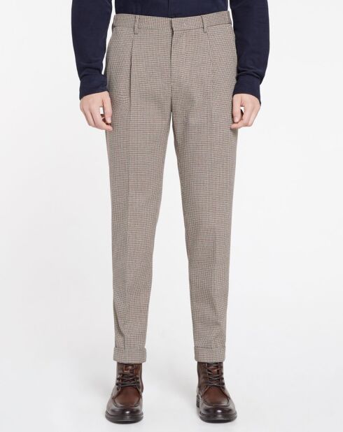 Pantalon de costume Slim Fit Blake à carreaux beige/marron