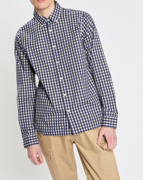 Chemise Regular Fit Tonal à carreaux bleu/blanc