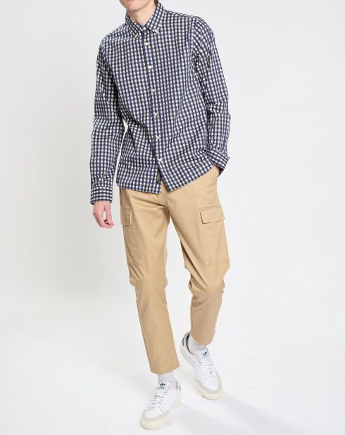 Chemise Regular Fit Tonal à carreaux bleu/blanc