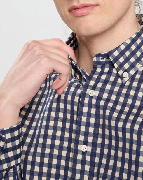 Chemise Regular Fit Tonal à carreaux bleu/blanc