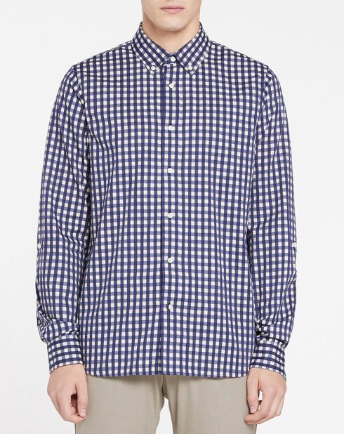 Chemise Regular Fit Tonal à carreaux bleu/blanc