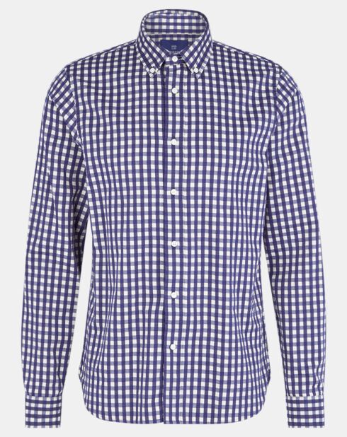 Chemise Regular Fit Tonal à carreaux bleu/blanc