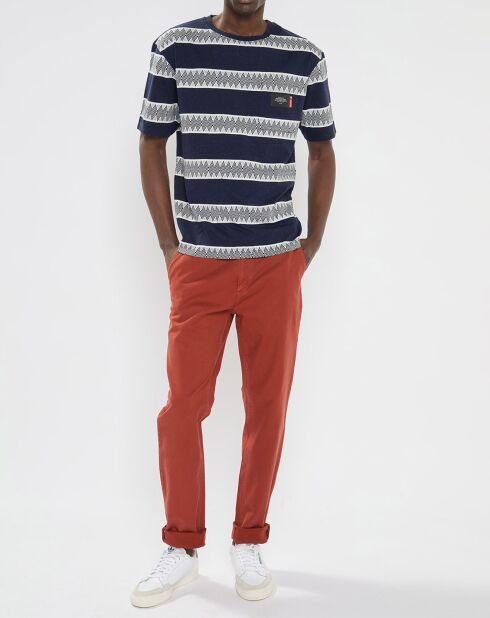 T-Shirt imprimé bleu/blanc