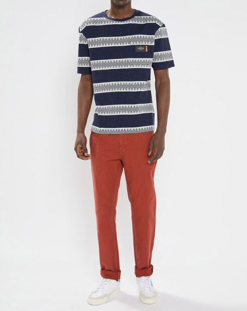 T-Shirt imprimé bleu/blanc