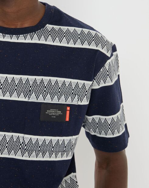 T-Shirt imprimé bleu/blanc