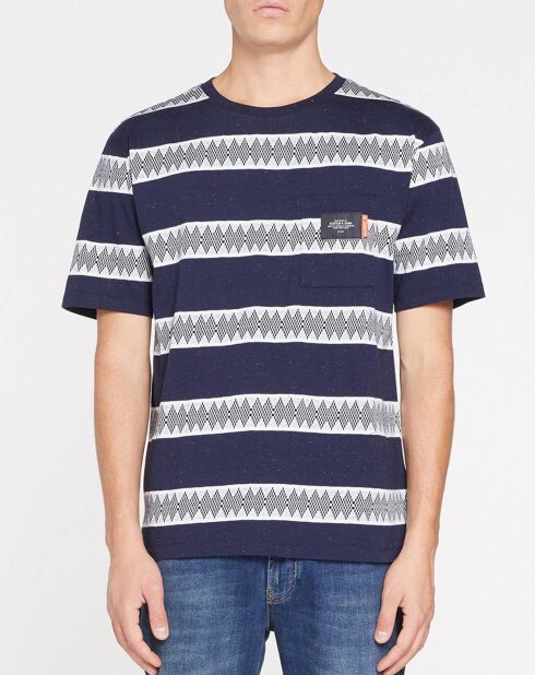 T-Shirt imprimé bleu/blanc
