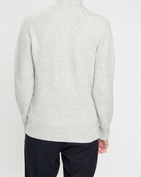Pull zippé gris clair