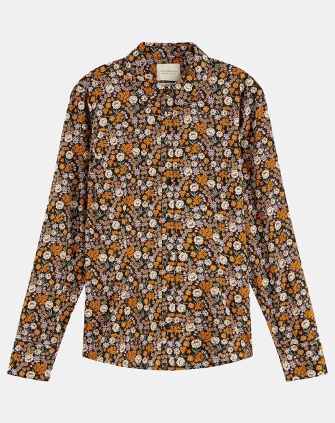 Chemise à Fleurs noir/jaune