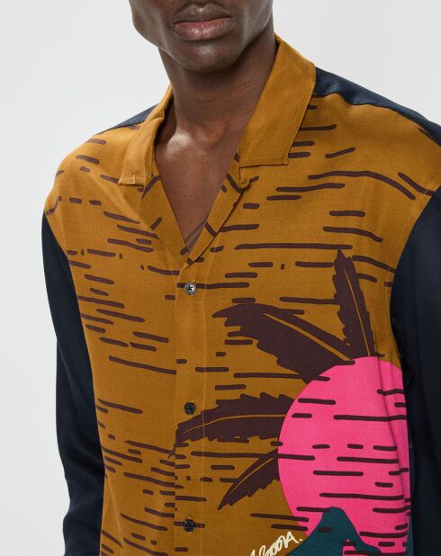 Chemise Regular Fit à imprimé hawaiien multicolore