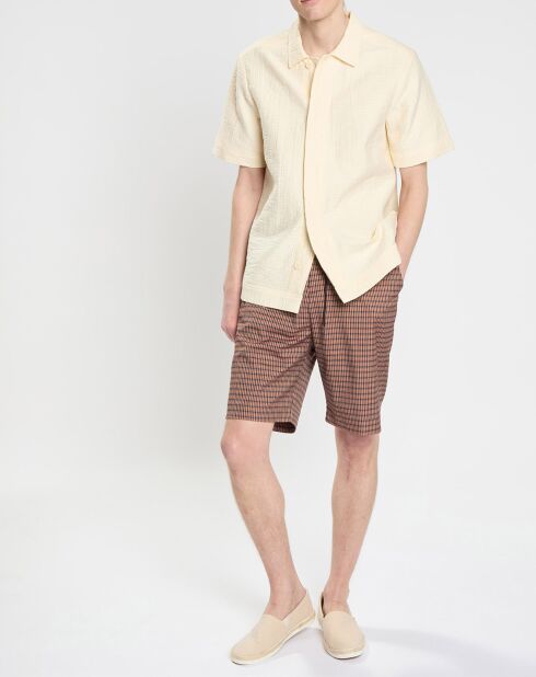 Bermuda chino à carreaux marron