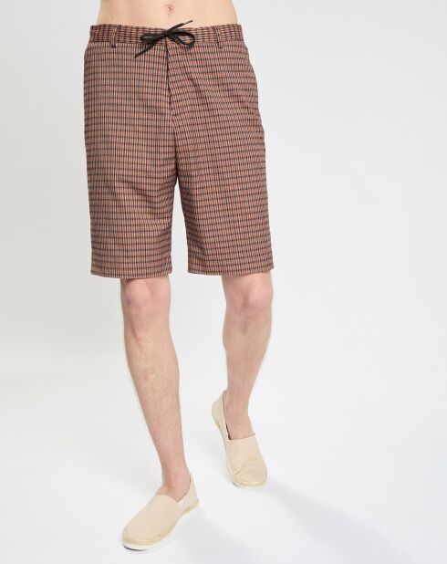 Bruine geruite chinoshort