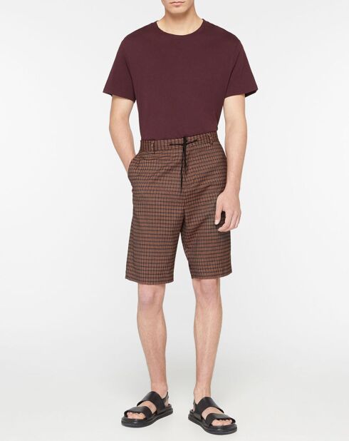Bruine geruite chinoshort