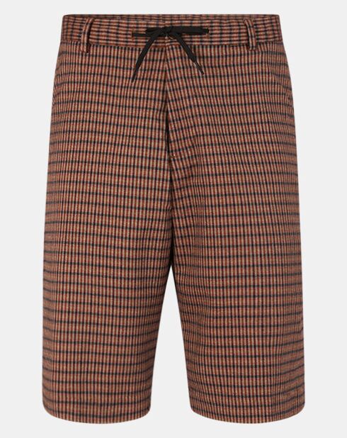 Bruine geruite chinoshort