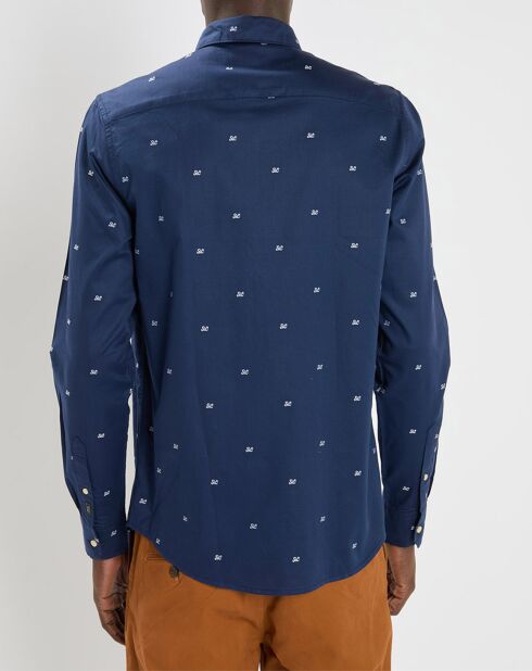 Chemise Regular Fit Pocket imprimée bleu marine