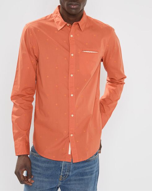 Chemise Regular Fit Pocket imprimée orange clair