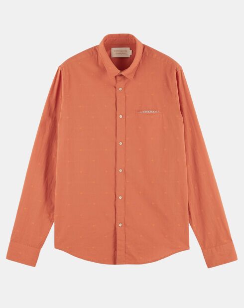 Chemise Regular Fit Pocket imprimée orange clair