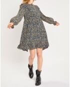 Robe mi-longue imprimée multicolore