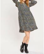 Robe mi-longue imprimée multicolore
