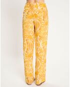 Pantalon fluide tie & dye imprimé jaune