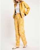 Pantalon fluide tie & dye imprimé jaune