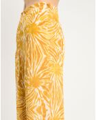 Pantalon fluide tie & dye imprimé jaune