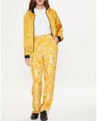 Pantalon fluide tie & dye imprimé jaune