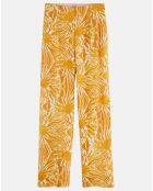 Pantalon fluide tie & dye imprimé jaune